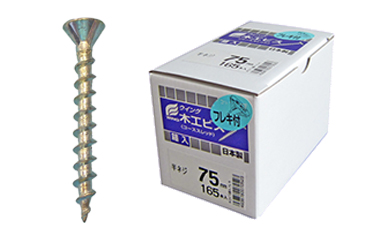 鉄(+) 木工ビス(コーススレッド)(フレキ付 皿頭)(箱入)(ウイング製)
